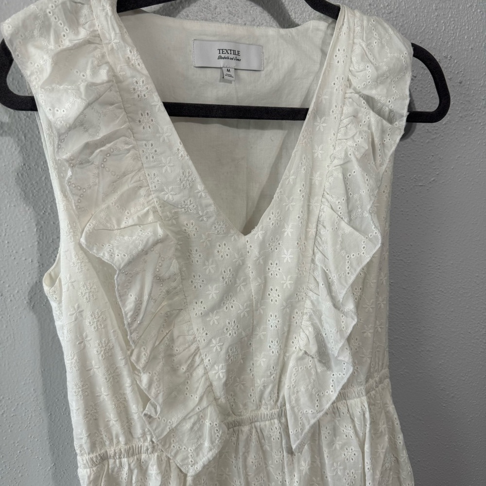 Elizabeth and James textile white eyelet ruffle dress med - Picture 2 of 7